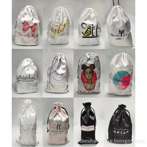 Design Logo Hair Extension Packaging,Beautiful Satin Hair Extension Packaging Bags